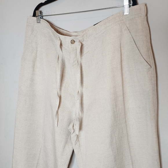 NWT Axis Linen Beige Linen Drawstring Trousers Men's size XXL - Picture 13 of 14